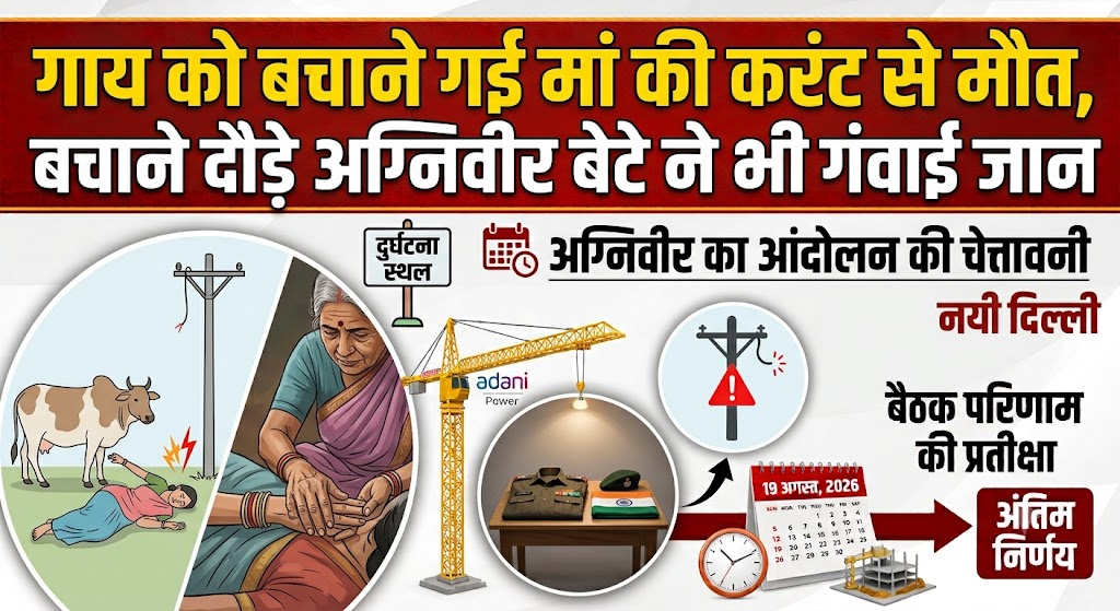 गाय को बचाने गई मां की करंट से मौत, बचाने दौड़े अग्निवीर बेटे ने भी गंवाई जान