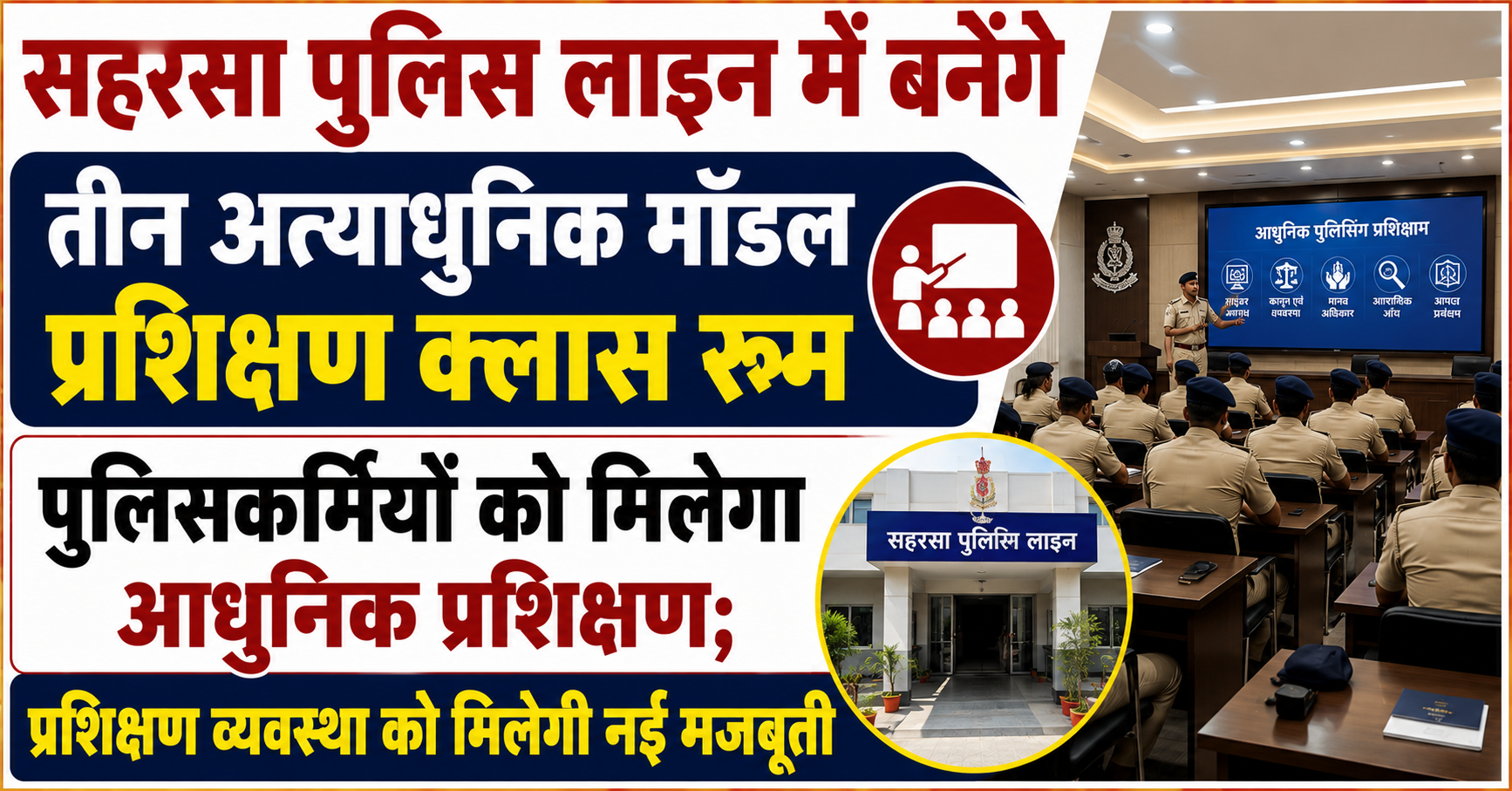 सहरसा पुलिस लाइन में बनेंगे तीन अत्याधुनिक मॉडल प्रशिक्षण क्लास रूम, पुलिसकर्मियों को मिलेगा आधुनिक प्रशिक्षण; प्रशिक्षण व्यवस्था को मिलेगी नई मजबूती