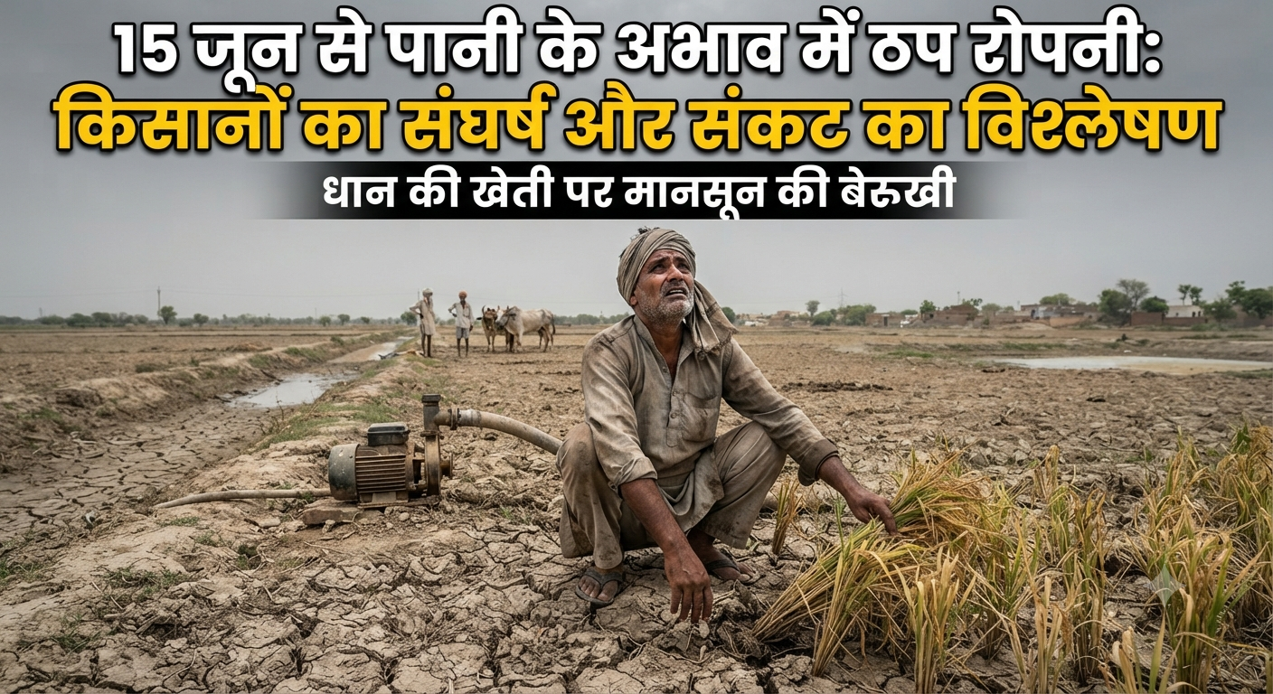 15 जून से पानी के अभाव में ठप रोपनी: किसानों का संघर्ष और संकट का विश्लेषण