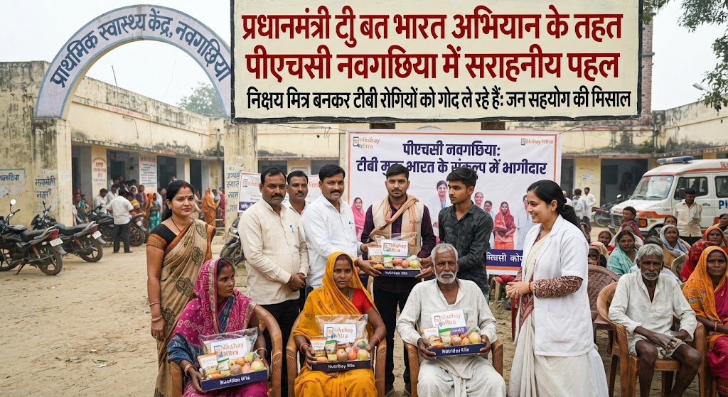प्रधानमंत्री टीबी मुक्त भारत अभियान के तहत पीएचसी नवगछिया में सराहनीय पहल; निक्षय मित्रों और चिकित्सकों ने छह टीबी रोगियों को बांटे पोषण आहार किट, स्वास्थ्य लाभ की कामना