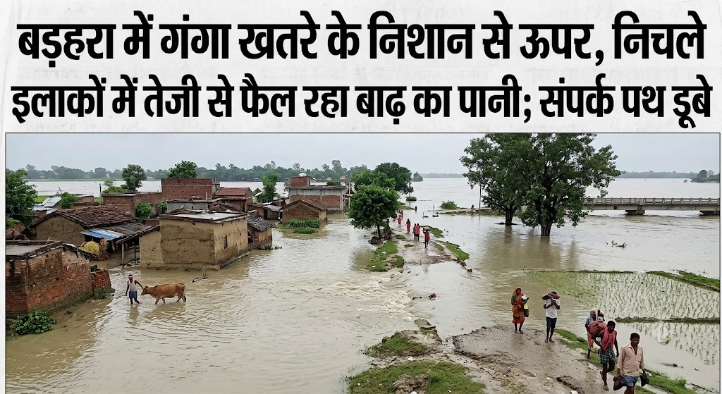 Ganga Rises Above Danger Mark in Barhara, Floodwaters Spread Rapidly; Several Roads Submerged
