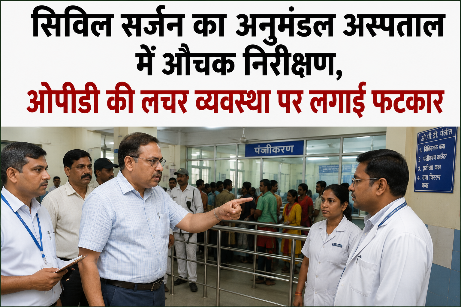 सिविल सर्जन का अनुमंडल अस्पताल में औचक निरीक्षण, ओपीडी की लचर व्यवस्था पर लगाई फटकार