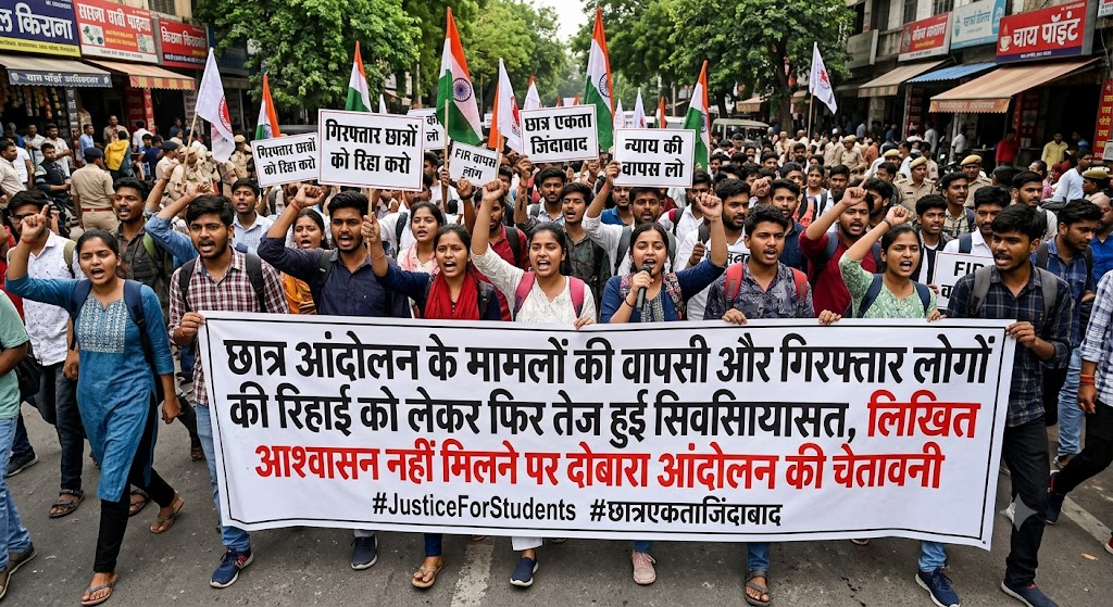 छात्र आंदोलन के मामलों की वापसी और गिरफ्तार लोगों की रिहाई को लेकर फिर तेज हुई सियासत, लिखित आश्वासन नहीं मिलने पर दोबारा आंदोलन की चेतावनी