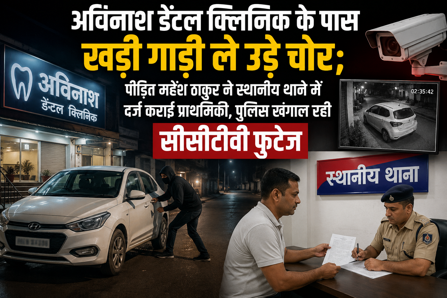 Thieves Ride Away with Vehicle Parked Near Avinash Dental Clinic; Victim Mahesh Thakur Files FIR at Local Police Station, Police Scouring CCTV Footage