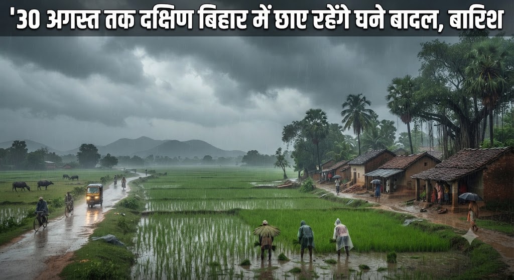 30 अगस्त तक दक्षिण बिहार में छाए रहेंगे घने बादल, बारिश की संभावना गरज-चमक के साथ तेज हवा चलने के आसार, मंगलवार को अधिकतम तापमान 32.1 और न्यूनतम 26.4 डिग्री सेल्सियस दर्ज