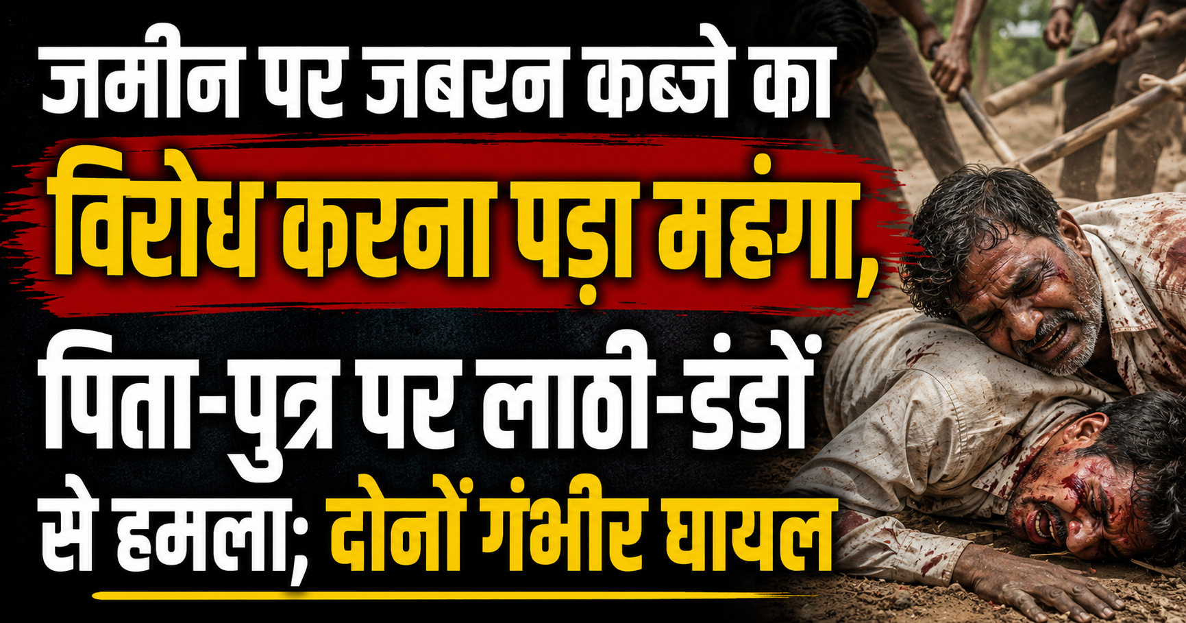 जमीन पर जबरन कब्जे का विरोध करना पड़ा महंगा, पिता-पुत्र पर लाठी-डंडों से हमला; दोनों गंभीर घायल