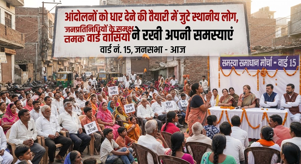 हवाईअड्डा क्षेत्र में नक्शा विवाद गहराया; आंदोलनों को धार देने की तैयारी में जुटे स्थानीय लोग, जनप्रतिनिधियों के समक्ष वार्ड वासियों ने रखी अपनी समस्याएं