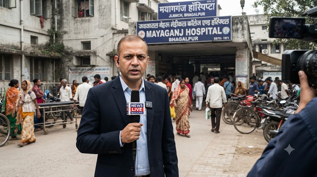 भागलपुर से गौतम वेदपाणि की विशेष रिपोर्ट मायागंज अस्पताल (JLNMCH) के फैब्रिकेटेड परिसर में स्वास्थ्य सेवाओं का हाल, मरीजों की बढ़ती भीड़ और व्यवस्थाओं की पड़ताल