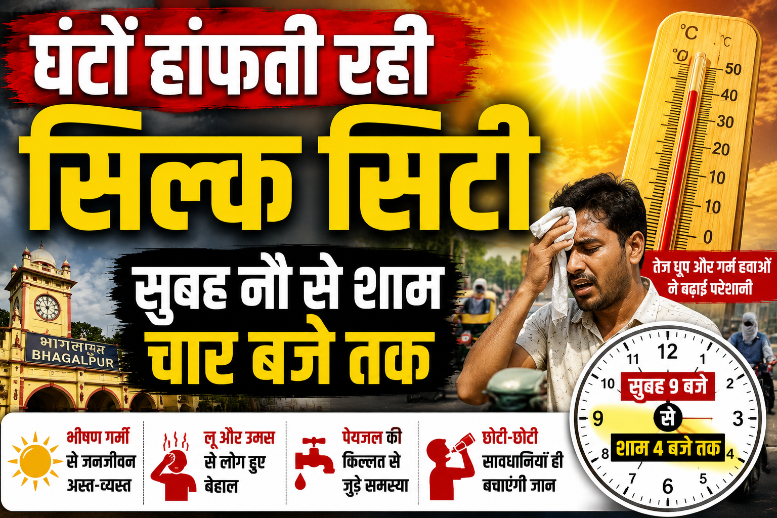 घंटों हांफती रही सिल्क सिटी सुबह नौ से शाम चार बजे तक मुख्य मार्गों पर लगा महाजाम