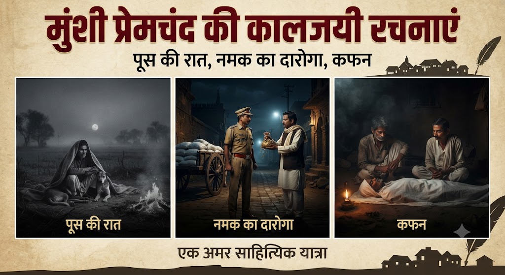 Surat of Indian Narrative Literature: Munshi Premchand's Timeless Masterpieces ('Poos ki Raat', 'Namak ka Daroga', and 'Kafan')