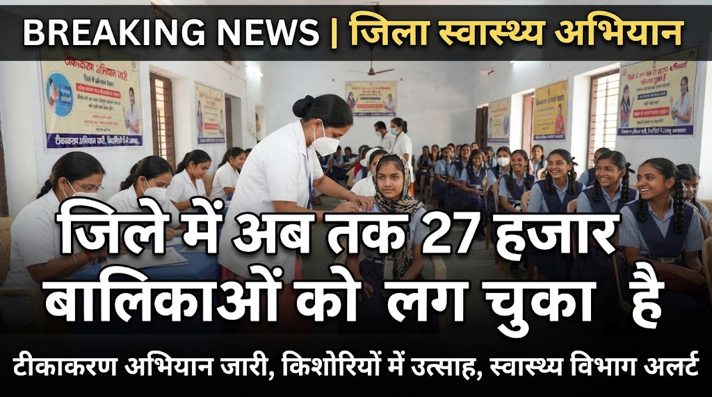 जिले में अब तक 27 हजार बालिकाओं को लग चुका है एचपीवी टीका, स्वास्थ्य विभाग ने लक्ष्य को पूरा करने के लिए तेज की रफ्तार