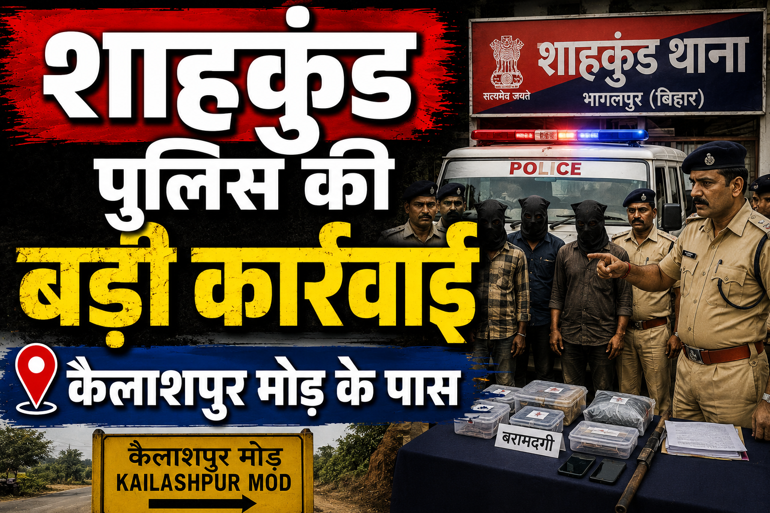 शाहकुंड पुलिस की बड़ी कार्रवाई कैलाशपुर मोड़ के पास से 11 लीटर देसी महुआ शराब के साथ एक तस्कर विमल मंडल गिरफ्तार; उत्पाद अधिनियम के तहत प्राथमिकी दर्ज