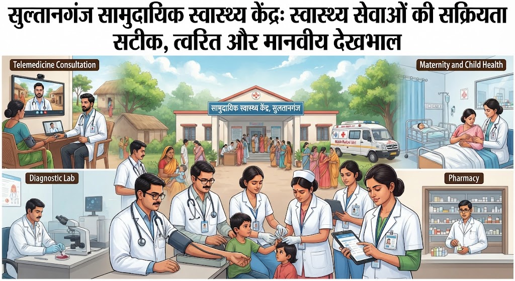 सुल्तानगंज सामुदायिक स्वास्थ्य केंद्र में स्वास्थ्य सेवाओं की सक्रियता; सड़क दुर्घटना में घायल देवानंद यादव और गीता देवी समेत विभिन्न मामलों के पीड़ितों का हुआ त्वरित उपचार