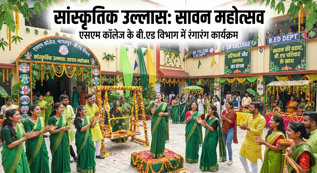 एसएम कॉलेज के बीएड विभाग में सांस्कृतिक उल्लास सावन महोत्सव सह फ्रेशर पार्टी का भव्य आयोजन