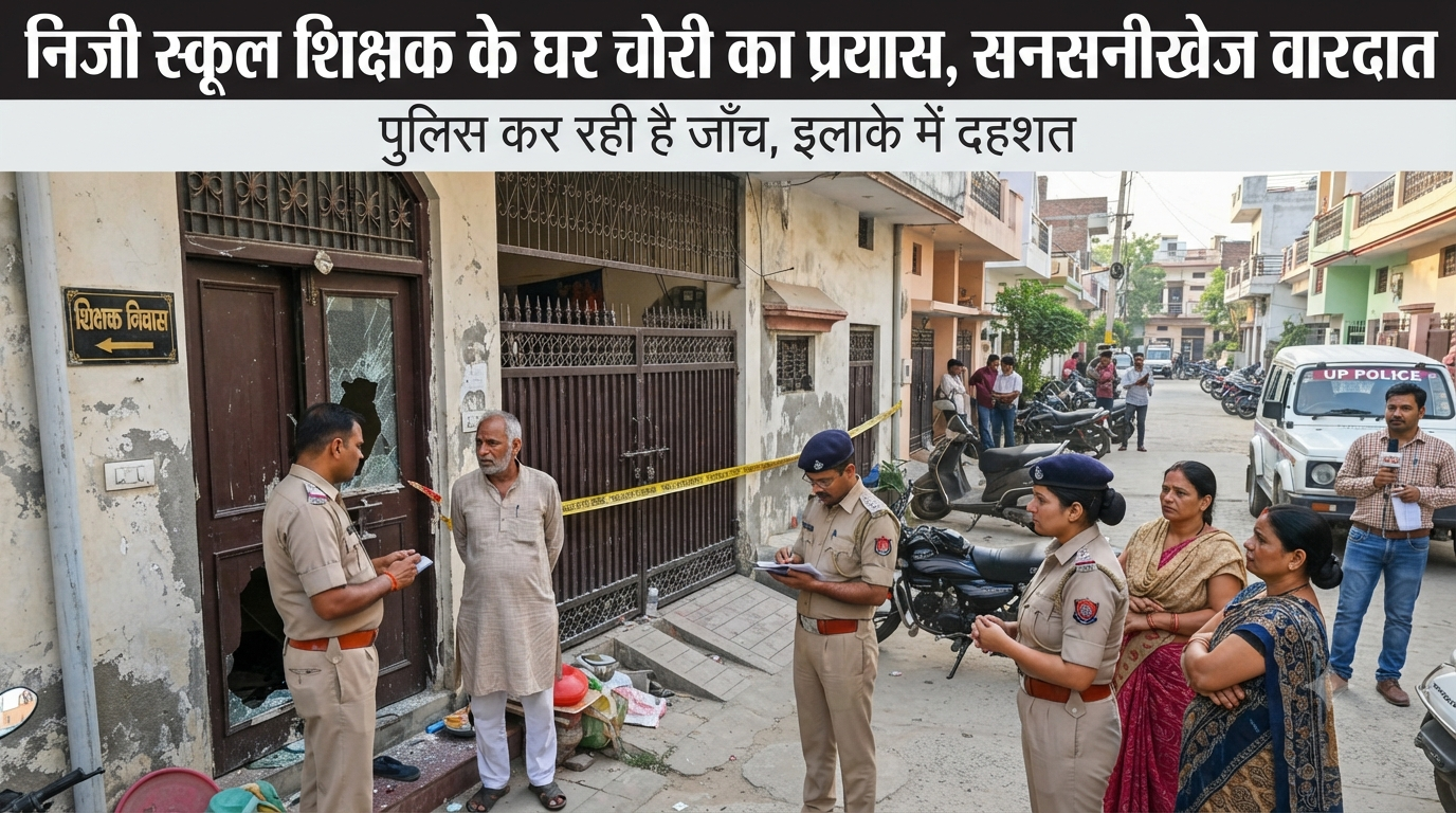 निजी स्कूल शिक्षक के घर चोरी का प्रयास और सनसनीखेज वारदात