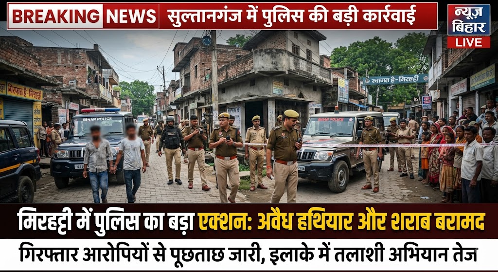 सुल्तानगंज में पुलिस की बड़ी कार्रवाई मिरहट्टी फोरलेन के पास गुप्त सूचना पर 39 भैंसों से भरा कंटेनर जब्त; दो कुख्यात तस्कर गिरफ्तार, पुलिस महकमे में हड़कंप