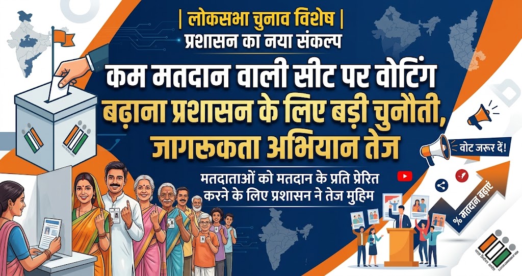कम मतदान वाली सीट पर वोटिंग बढ़ाना प्रशासन के लिए बड़ी चुनौती, जागरूकता अभियान तेज