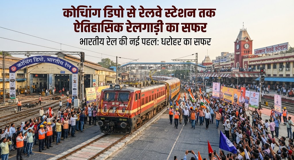 कोचिंग डिपो से रेलवे स्टेशन तक निकाली गई भव्य तिरंगा यात्रा; रेल अधिकारियों