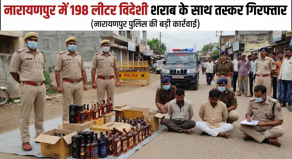 नारायणपुर में 198 लीटर विदेशी शराब के साथ तस्कर गिरफ्तार नवगछिया से मिली सूचना पर पुलिस ने की कार्रवाई, दुमका निवासी मो. उमर पकड़ा गया