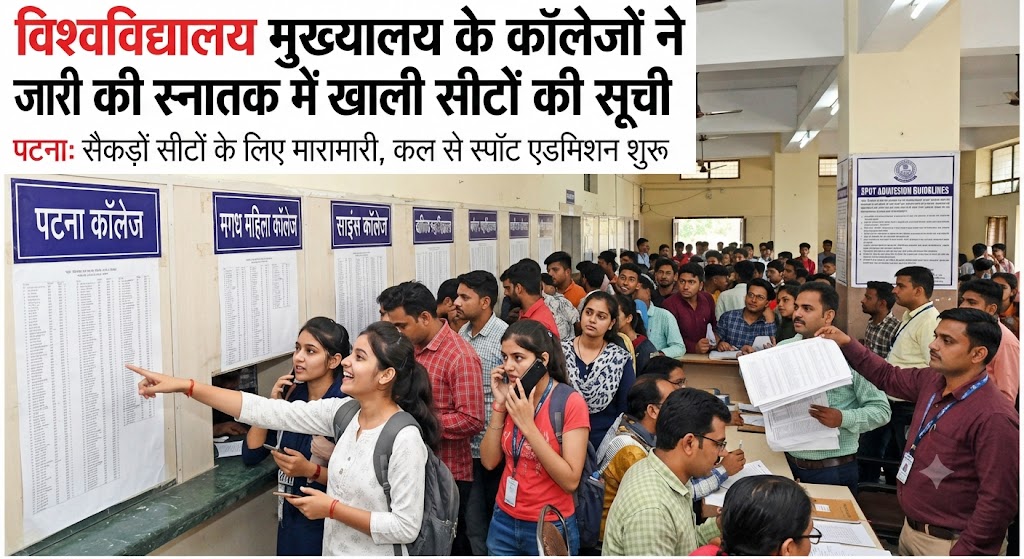 विश्वविद्यालय मुख्यालय के कॉलेजों ने जारी की स्नातक में खाली सीटों की सूची; अब पूरी तरह ऑनलाइन माध्यम से ही होगा नामांकन, छात्रों को मिली बड़ी राहत