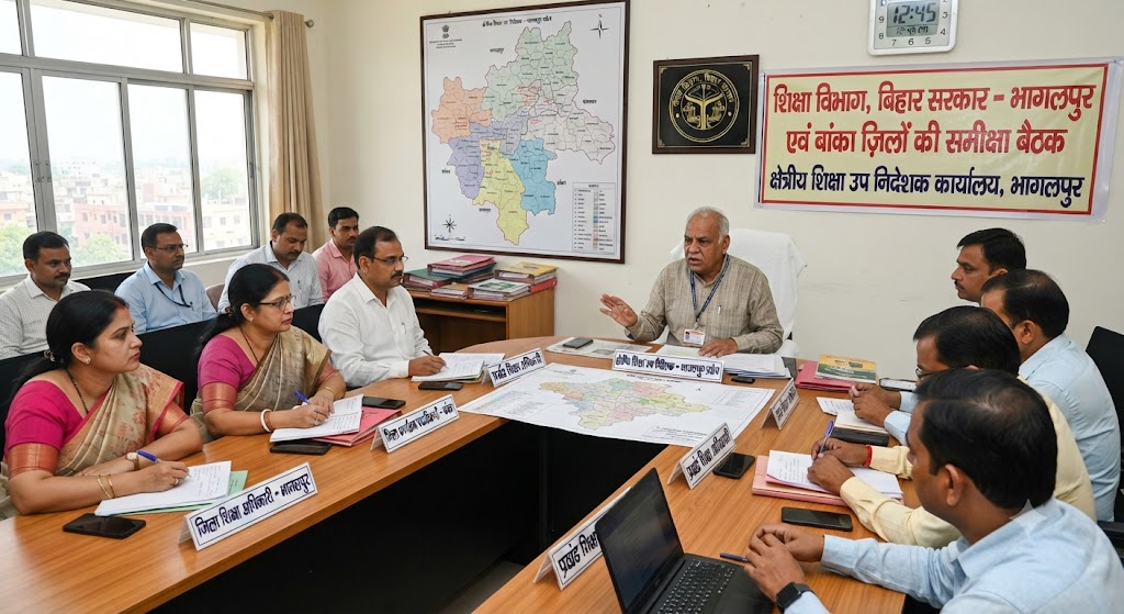 क्षेत्रीय शिक्षा उप निदेशक ने भागलपुर और बांका जिले की शैक्षणिक व्यवस्था की समीक्षा की विद्यालयों की गुणवत्ता, योजनाओं के क्रियान्वयन और प्रशासनिक कार्यों को लेकर अधिकारियों को दिए आवश्यक निर्देश
