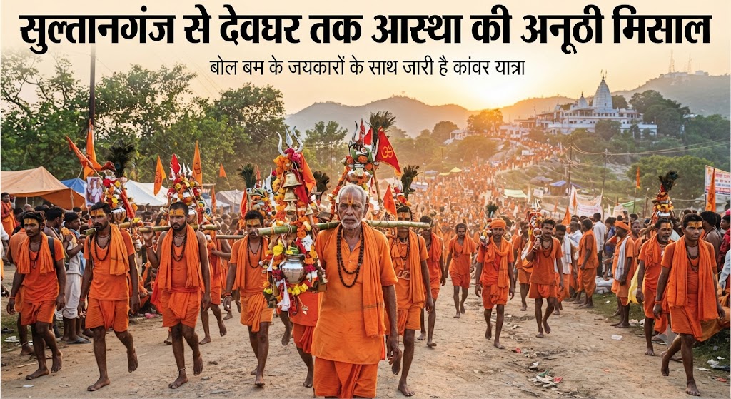 सुल्तानगंज से देवघर तक आस्था की अनूठी मिसाल; लखीसराय के सुबोध कुमार सिंह घुटने के बल तय कर रहे हैं 98 किलोमीटर की कठिन कांवर यात्रा, देखकर भावुक हो रहे लोग
