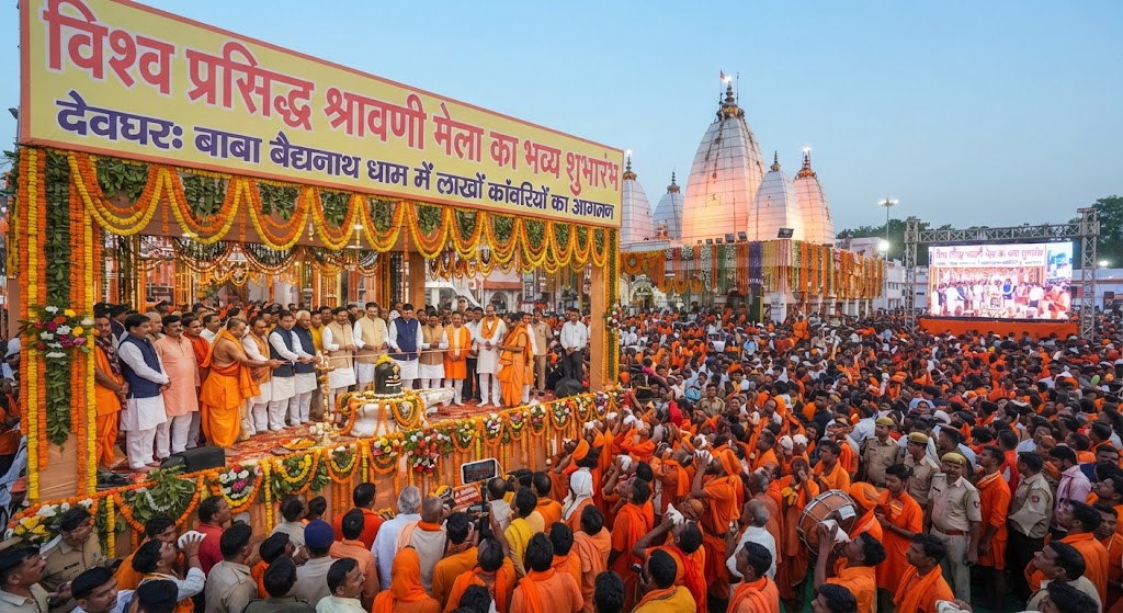 विश्व प्रसिद्ध श्रावणी मेला का भव्य शुभारंभ; नमामि गंगे घाट पर आयोजित अलौकिक गंगा महाआरती से गूंजा पावन तट, डीएम अलंकृता पाण्डे और एसएसपी प्रमोद कुमार यादव ने की विधिवत पूजा-अर्चना