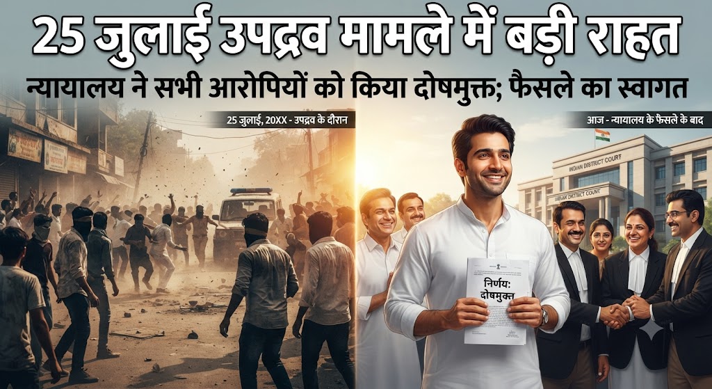 25 जुलाई उपद्रव मामले में बड़ी राहत; गुरुवार को कोर्ट से 13 और आरोपियों को मिली जमानत, सभी 28 वयस्क आरोपीज जेल से हुए रिहा, 14 नाबालिगों को पहले ही मिल चुका है कानूनी संरक्षण