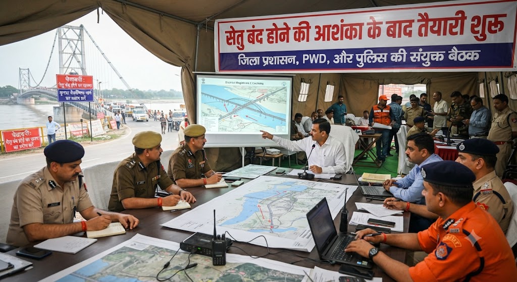 सेतु बंद होने की आशंका के बाद तैयारी शुरू, नावों को किया जा रहा दुरुस्त वैकल्पिक जलमार्ग से यात्रियों को सुविधा देने की तैयारी, नावों की मरम्मत और सुरक्षा व्यवस्था पर जोर