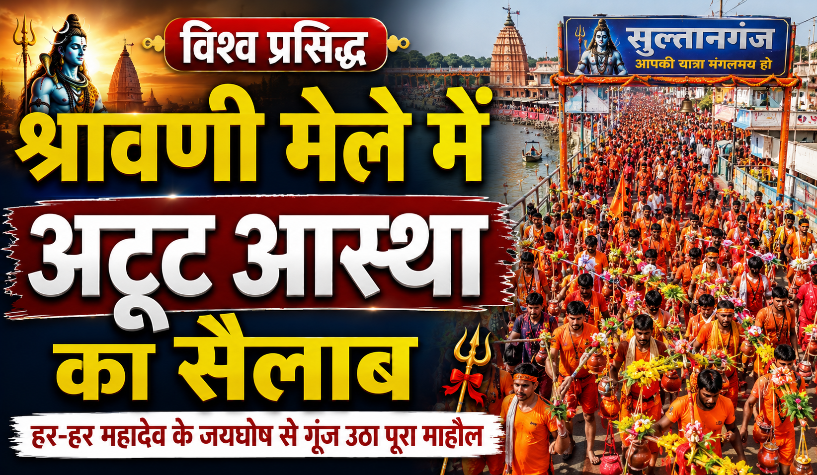 श्रावणी मेले में अटूट आस्था का सैलाब; सुल्तानगंज से शुक्रवार को 629 डाक बम और 84 हजार से अधिक सामान्य कांवरियों ने उठाया गंगाजल, बाबाधाम के लिए हुए रवाना