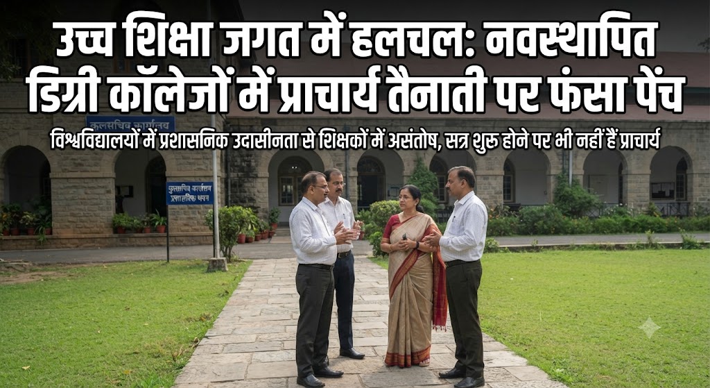उच्च शिक्षा जगत में हलचल नवस्थापित डिग्री कॉलेजों में प्राचार्य तैनाती के मामलों पर फंसा पेंच, कई प्राचार्यों ने बीमारी व व्यक्तिगत समस्याओं का हवाला देकर पदस्थापन रोकने की लगाई गुहार