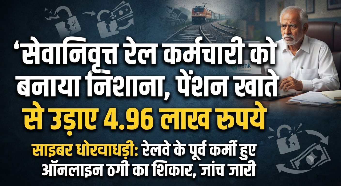 सेवानिवृत्त रेल कर्मचारी को बनाया निशाना, पेंशन खाते से उड़ाए 4.96 लाख रुपये