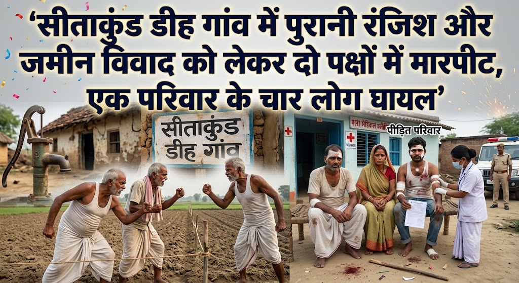 सीताकुंड डीह गांव में पुरानी रंजिश और जमीन विवाद को लेकर दो पक्षों में मारपीट, एक परिवार के चार लोग घायल