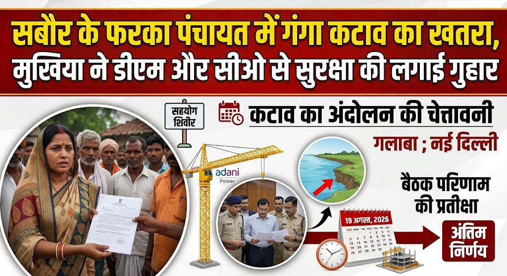 सबौर के फरका पंचायत में गंगा कटाव का खतरा, मुखिया ने डीएम और सीओ से सुरक्षा की लगाई गुहार