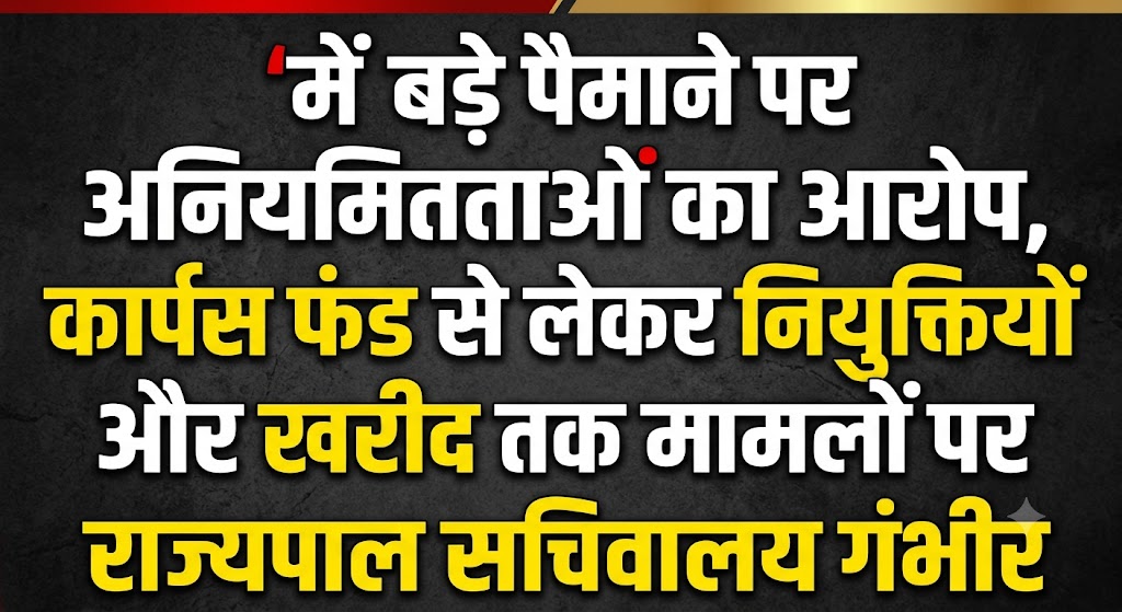 में बड़े पैमाने पर अनियमितताओं का आरोप, कार्पस फंड से लेकर नियुक्तियों और खरीद तक मामलों पर राज्यपाल सचिवालय गंभीर