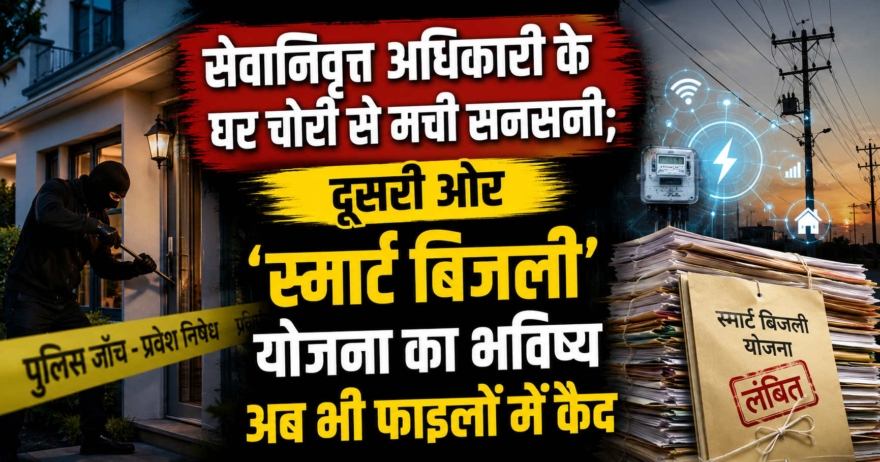 सेवानिवृत्त अधिकारी के घर चोरी से मची सनसनी; दूसरी ओर ‘स्मार्ट बिजली’ योजना का भविष्य अब भी फाइलों में कैद