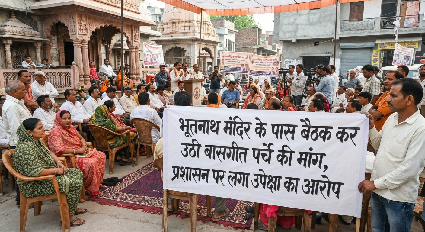 भूतनाथ मंदिर के पास बैठक कर उठी वासगीत पर्चे की मांग, प्रशासन पर लगा उपेक्षा का आरोप