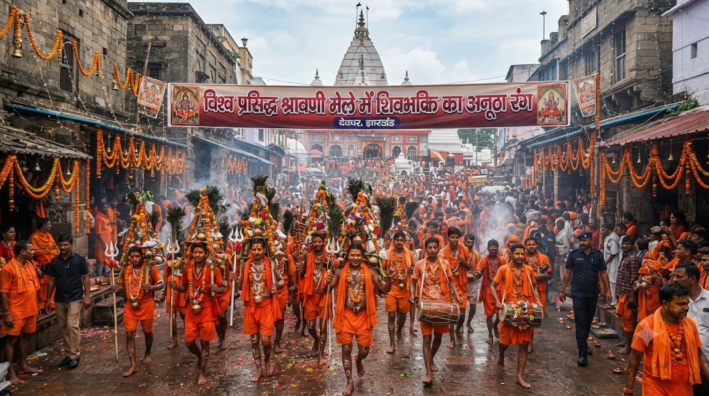 विश्व प्रसिद्ध श्रावणी मेले में शिवभक्ति का अनूठा रंग; सिलीगुड़ी से सुल्तानगंज पहुंचे कांवरिया प्रेम कुमार दास ने पहली बार धारण किया भगवान शिव का स्वरूप, डमरू-त्रिशूल और गंगाजल के साथ बाबाधाम के लिए भरी हुंकार