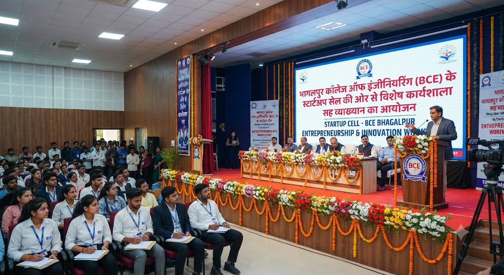भागलपुर कॉलेज ऑफ इंजीनियरिंग (BCE) के स्टार्टअप सेल की ओर से विशेष कार्यशाला सह व्याख्यान का आयोजन; कई वक्ताओं ने रखे अपने विचार, छात्रों में उद्यमिता और नवाचार की अलख जगाई