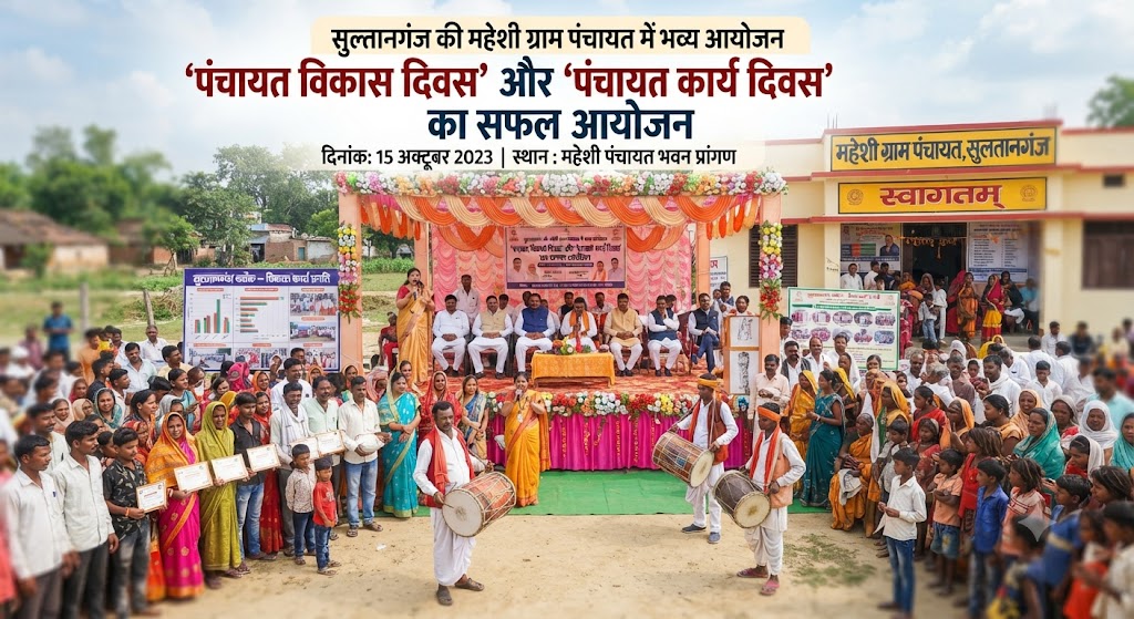सुल्तानगंज की महेशी ग्राम पंचायत में ‘पंचायत विकास दिवस’ और ‘पंचायत कार्य दिवस’ का भव्य आयोजन; जिलाधिकारी अलंकृता पांडेय ने किया औचक निरीक्षण, पेयजल और जीपीडीपी 2026-27 पर रहा विशेष फोकस
