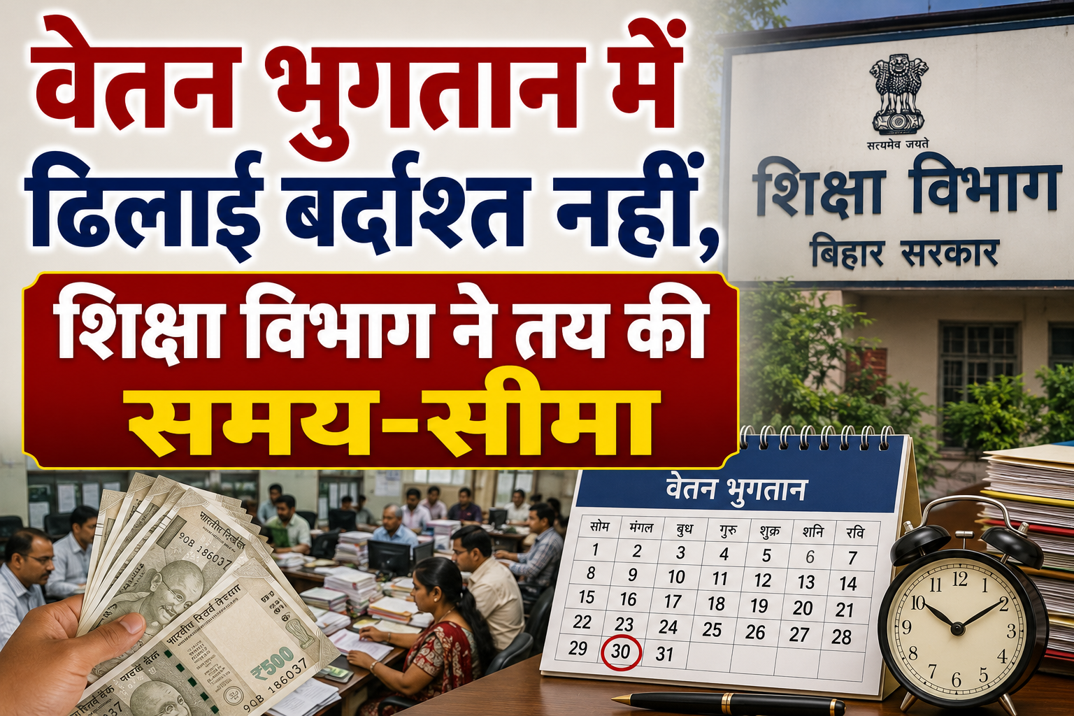 वेतन भुगतान में ढिलाई बर्दाश्त नहीं, शिक्षा विभाग ने तय की समय-सीमा