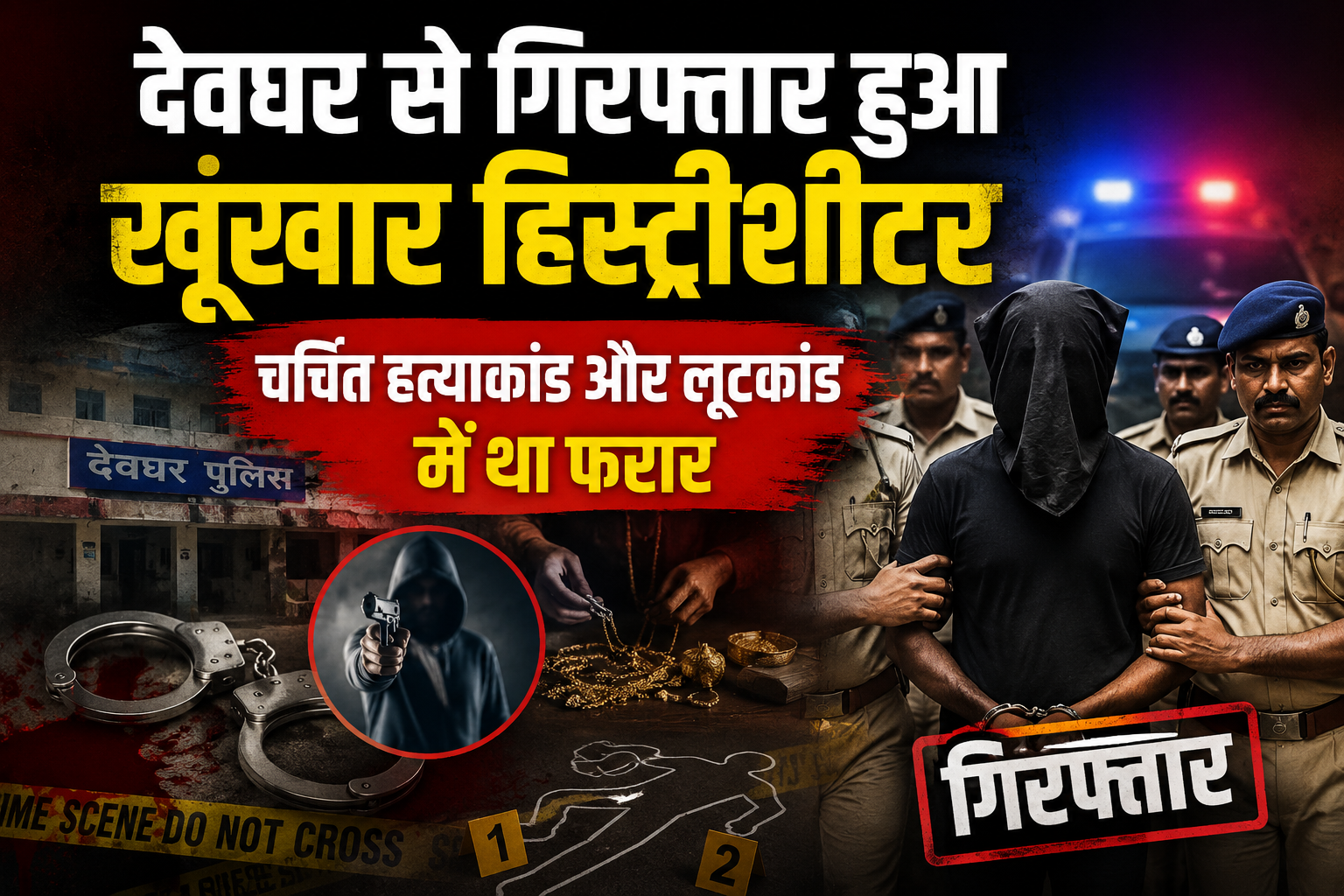 देवघर से गिरफ्तार हुआ खूंखार हिस्ट्रीशीटर, चर्चित हत्याकांड और लूटकांड में था फरार