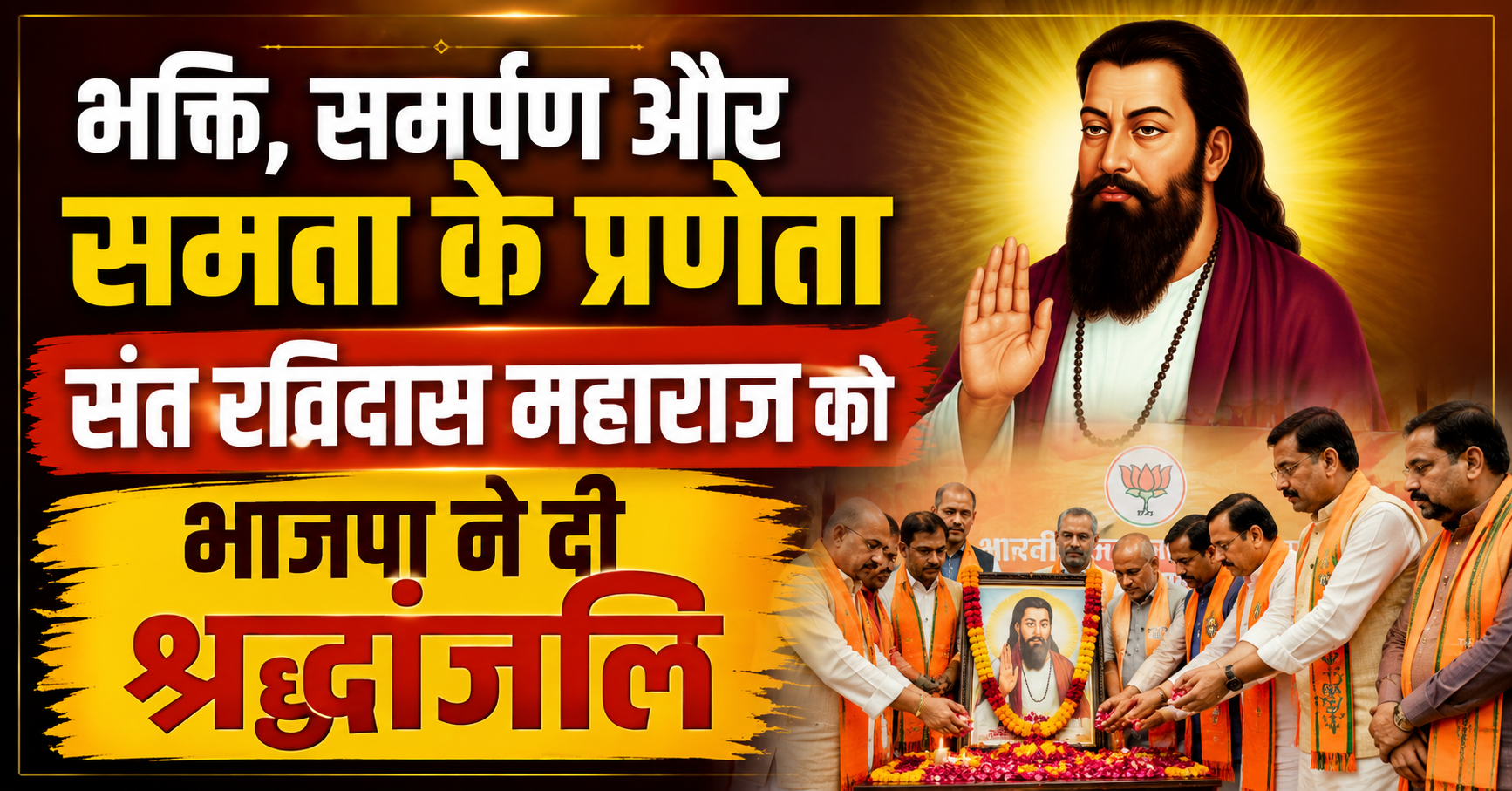 BJP Pays Reverent Tribute to Saint Ravidas Maharaj, the Herald of Devotion, Dedication, and Equality; Subodh Singh Kushwaha Skillfully Conducts Special Program Organized on Guru Purnima