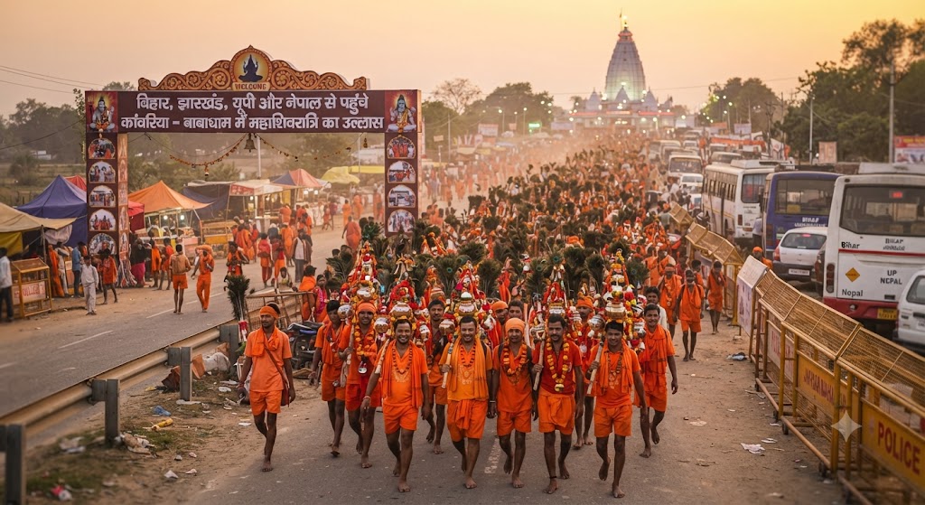 बिहार, झारखंड, यूपी और नेपाल से पहुंचे कांवरिया, रविवार को 70 हजार श्रद्धालु हुए रवाना श्रावणी मेले में बढ़ी भीड़, सुल्तानगंज से देवघर के लिए लगातार रवाना हो रहे कांवरिया