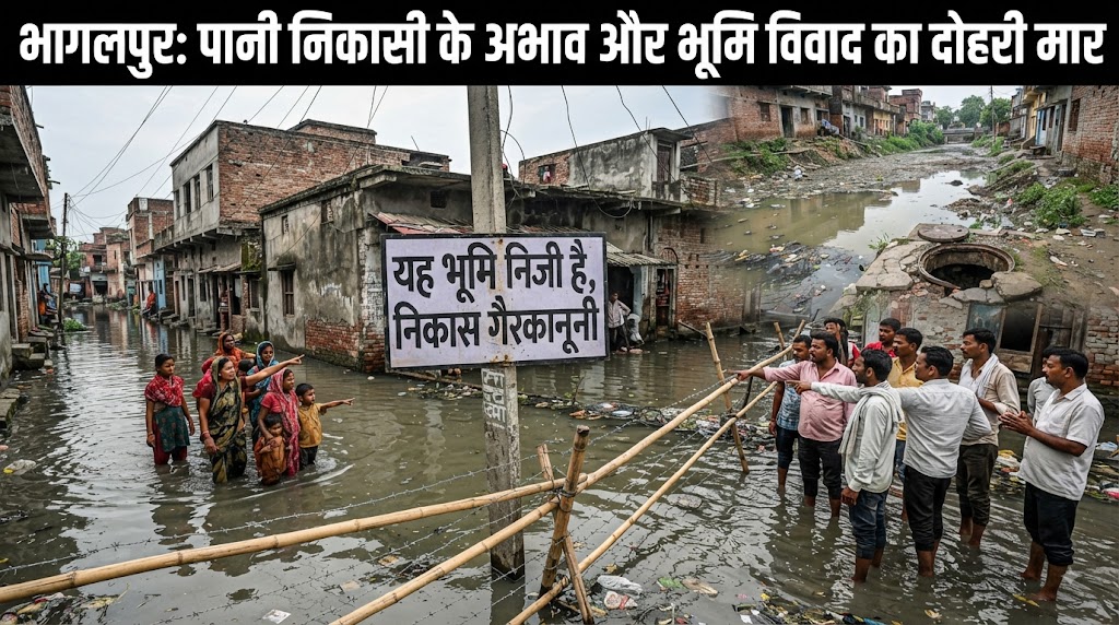 भागलपुर में पानी निकासी के अभाव और भूमि विवाद के कारण चार से पांच महीने तक नारकीय जीवन जीने को मजबूर ग्रामीण; प्रशासनिक उदासीनता पर उठे सवाल