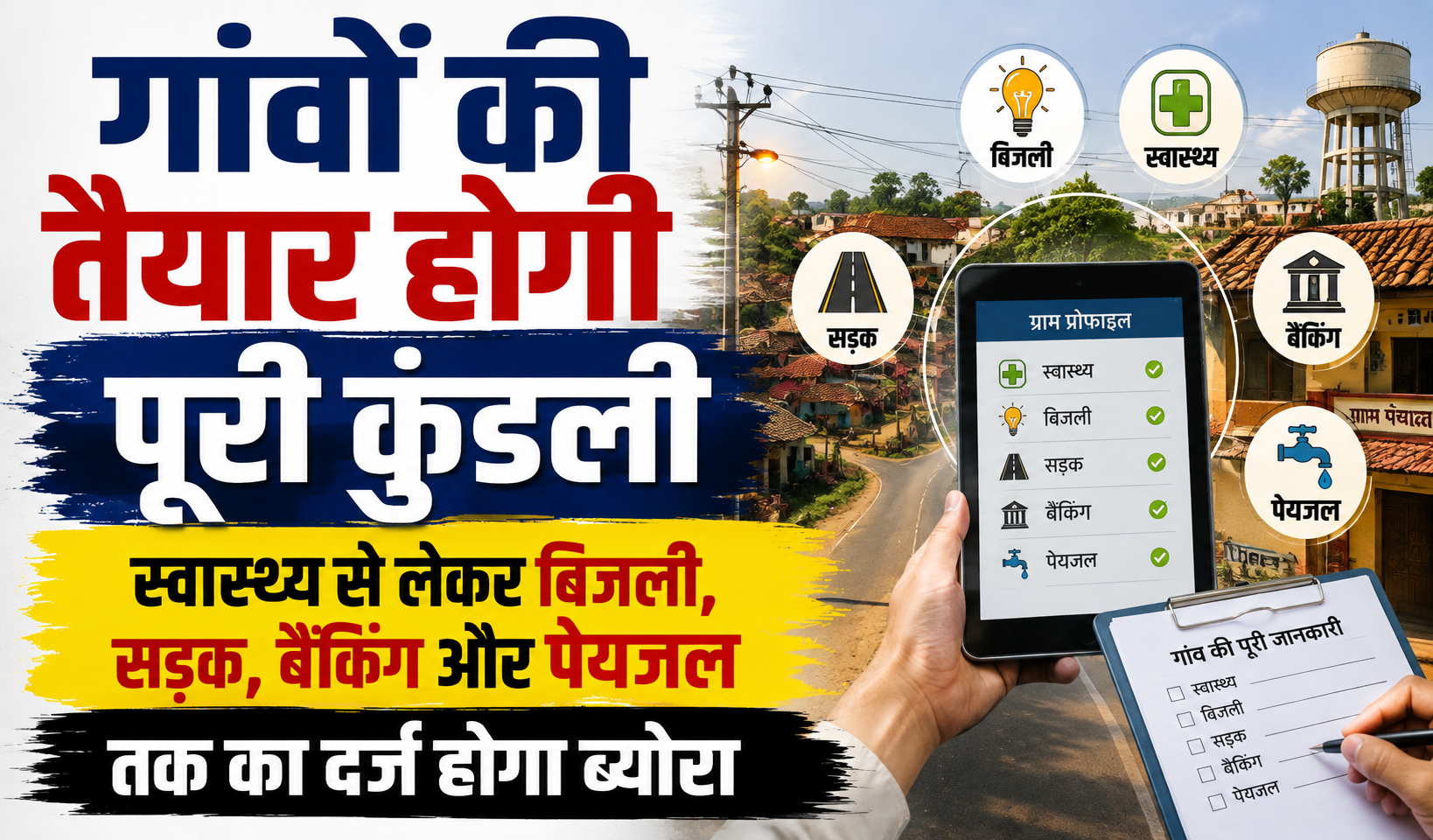 गांवों की तैयार होगी पूरी कुंडली, स्वास्थ्य से लेकर बिजली, सड़क, बैंकिंग और पेयजल तक का दर्ज होगा ब्योरा