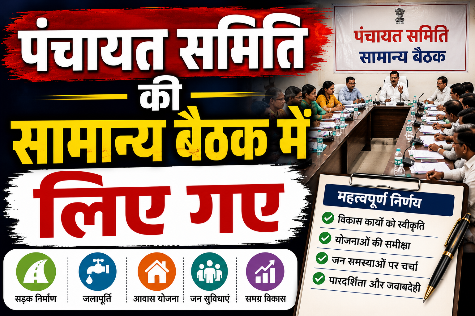 पंचायत समिति की सामान्य बैठक में लिए गए कई महत्वपूर्ण निर्णय क्षेत्र में विकास कार्यों को गति देने के लिए तीन नए अमीन की होगी प्रतिनियुक्ति, जनहित के मुद्दों पर बनी सहमति