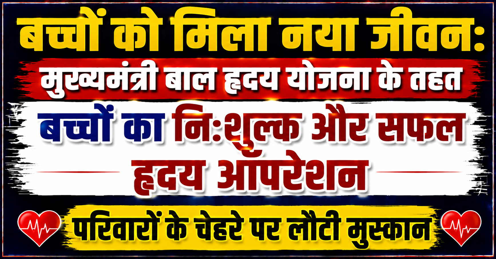 बच्चों को मिला नया जीवन: मुख्यमंत्री बाल हृदय योजना के तहत बच्चों का निःशुल्क और सफल हृदय ऑपरेशन, परिवारों के चेहरे पर लौटी मुस्कान