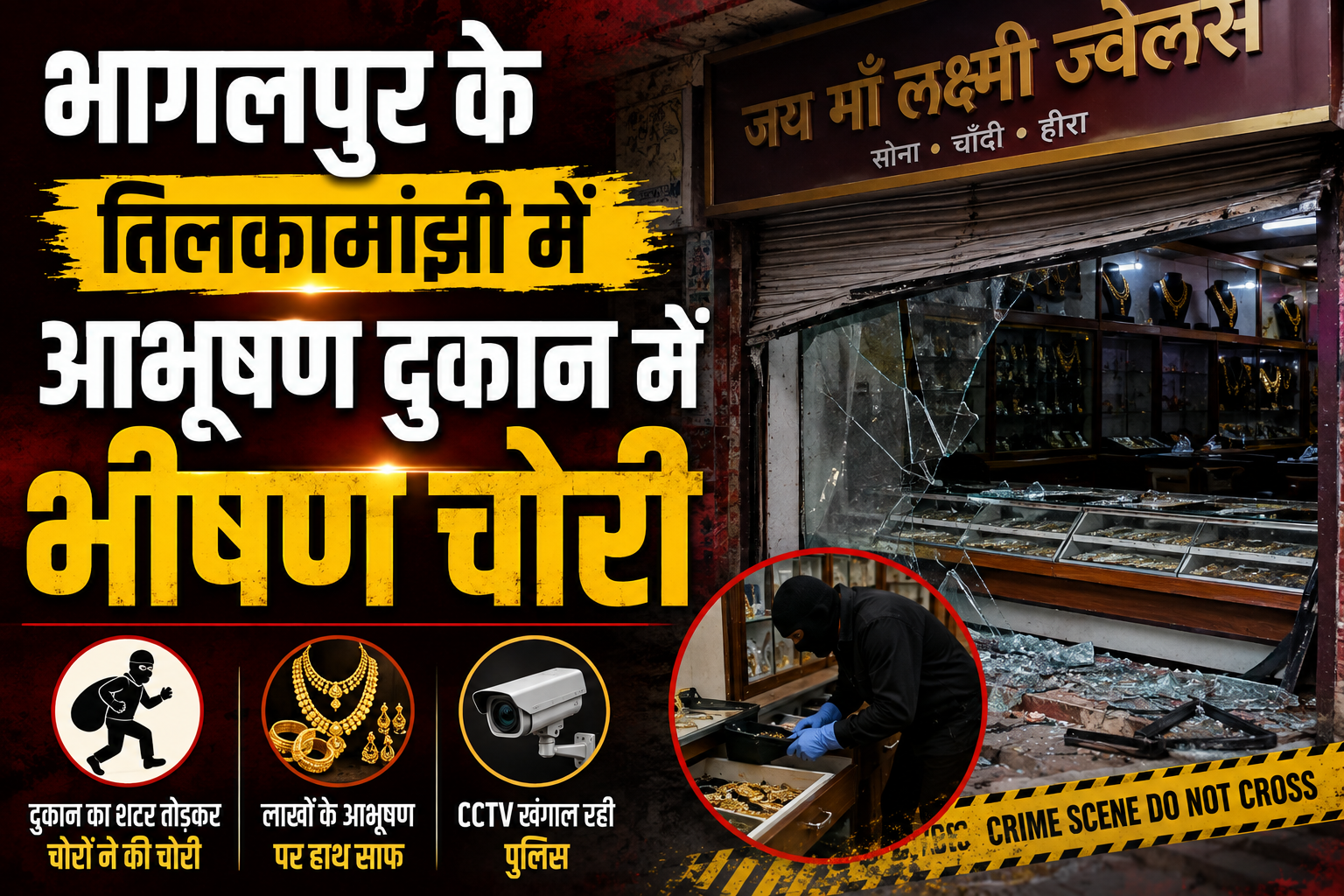 भागलपुर के तिलकामांझी में आभूषण दुकान में भीषण चोरी का खुलासा हटिया रोड स्थित ज्वेलरी शॉप को निशाना बनाने वाले दो आरोपी गिरफ्तार, चोरी का माल बरामद