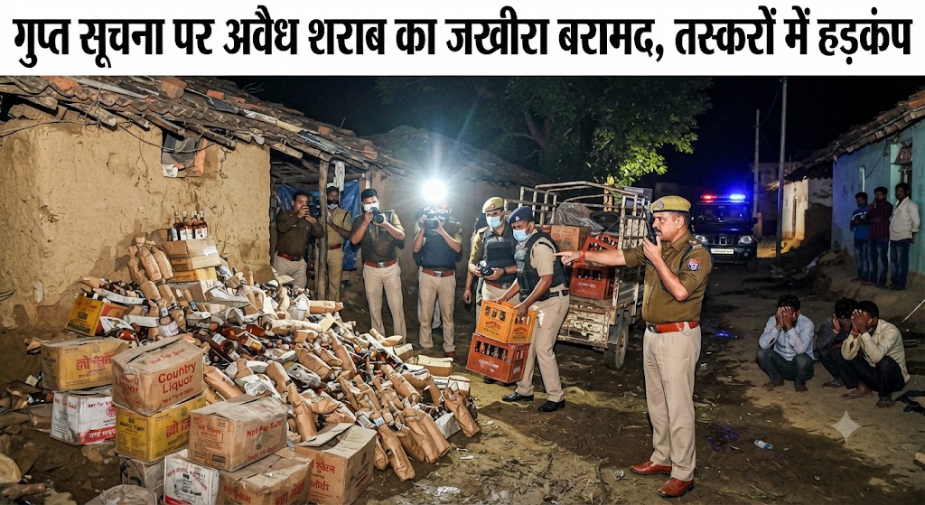 गुप्त सूचना पर अवैध शराब का जखीरा बरामद, तस्करों में हड़कंप